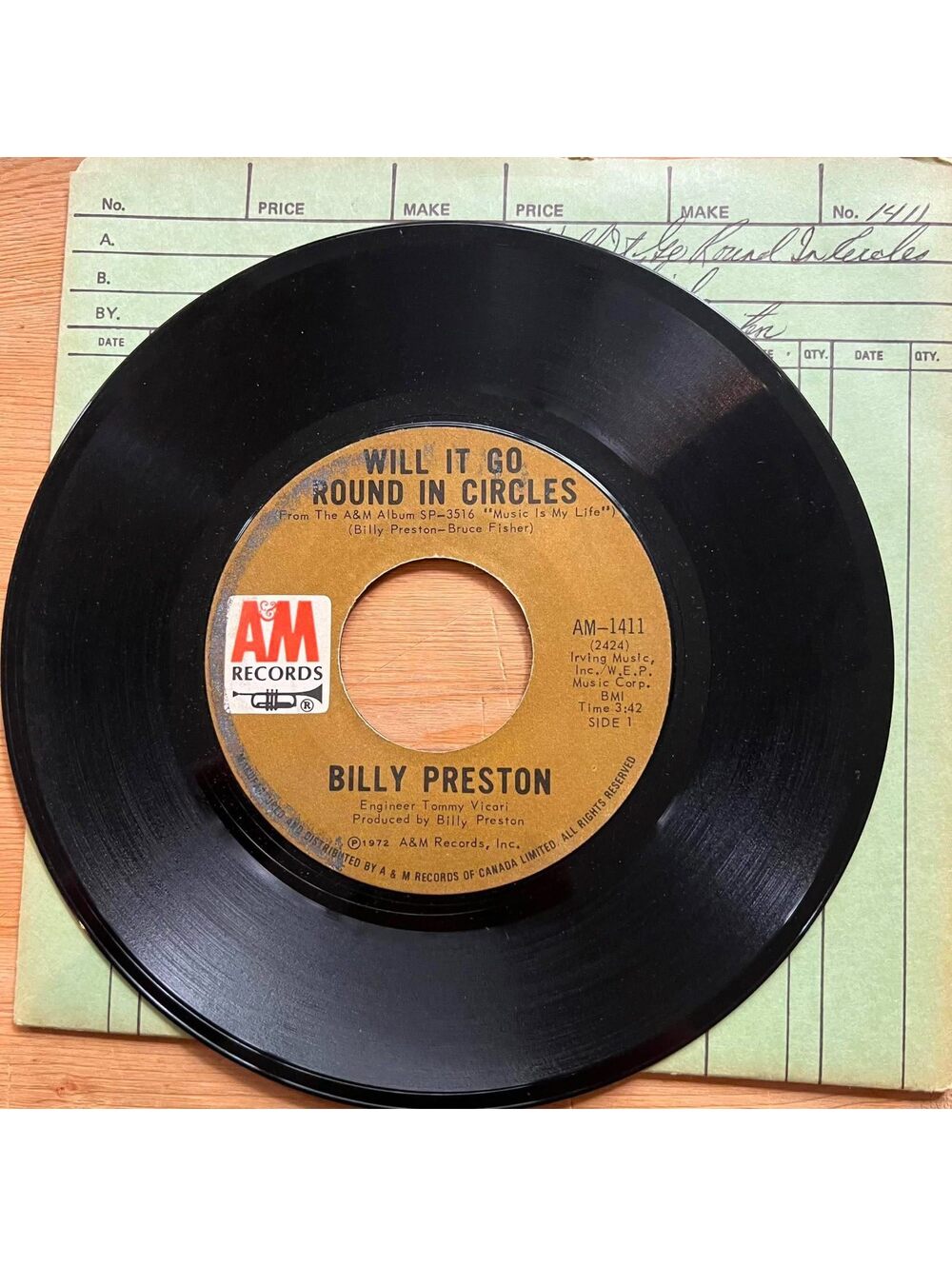 Billy Preston - Will it go Round in Circles/Blackbird 45rpm VG+ R10